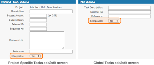 Tracking, Reporting and Invoicing for Chargeable/Non-Chargeable Tasks